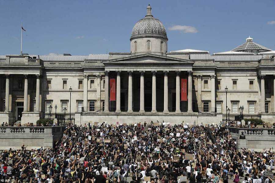 Thousands of people gathered together for #BlackLivesMatter protest at Trafalgar Square Photograph