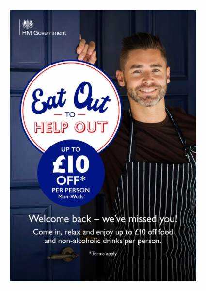 Full List of High Street Food Outlets with 50% OFF in ‘Eat Out to Help Out’ Photograph