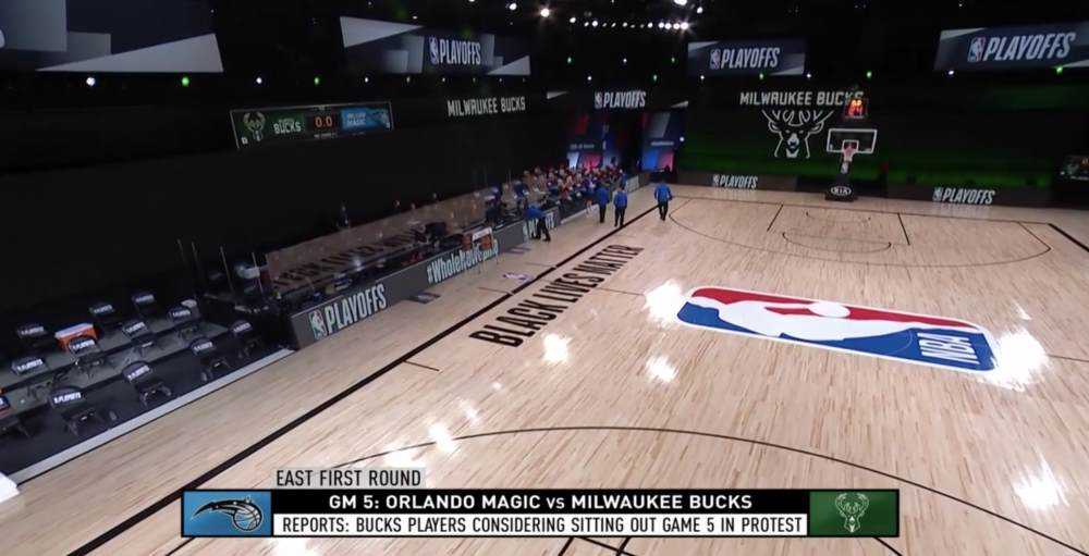 Milwaukee Bucks boycott NBA playoff game following Jacob Blake shooting Photograph