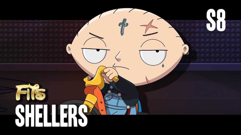 Stewie Griffin disses Bart Simpson on Fire in the Spoof ‘Shellers’ Photograph