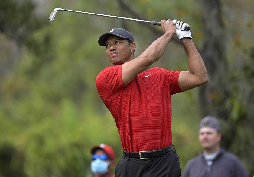 Tiger Woods in hospital with multiple leg injuries after car crash in California Photograph