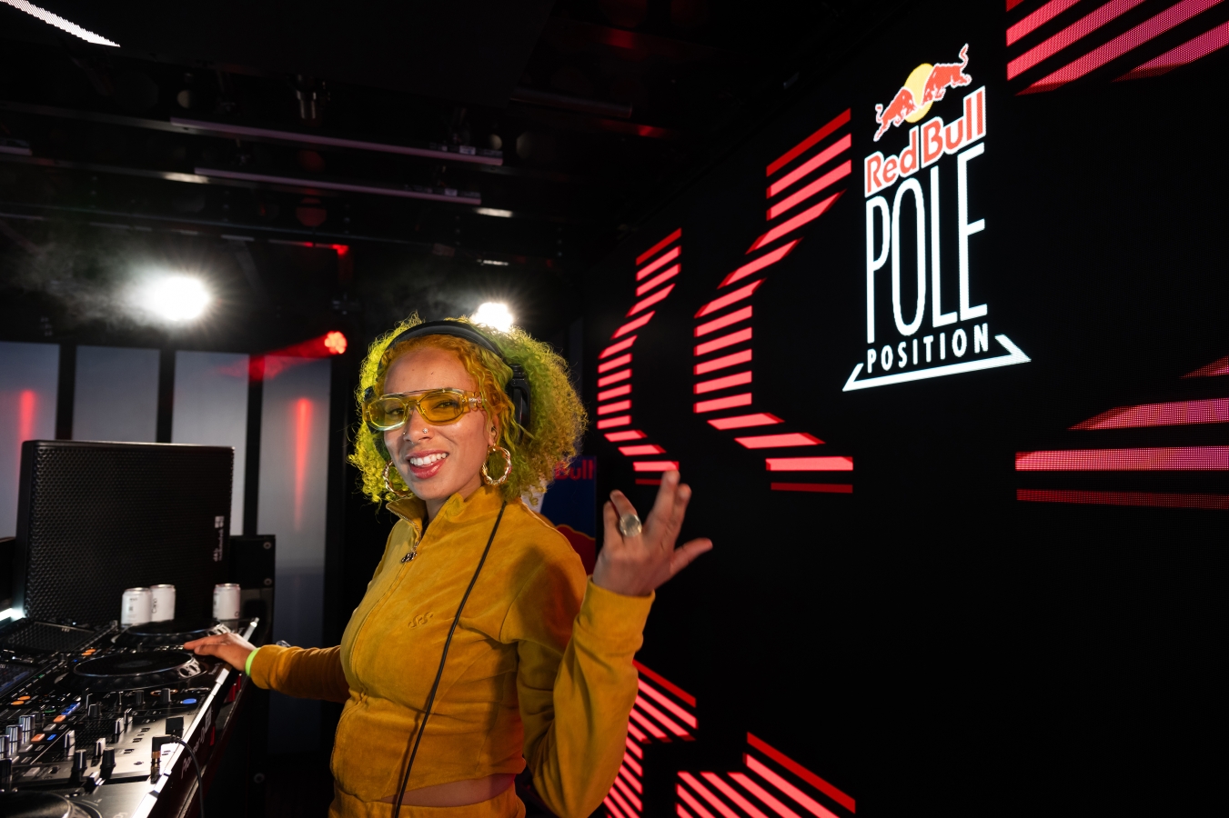 Eliza Rose DJ'ing at Red Bull's Pole Position at the 2024 British Grand Prix (Patrik Lundin / Red Bull Content Pool)